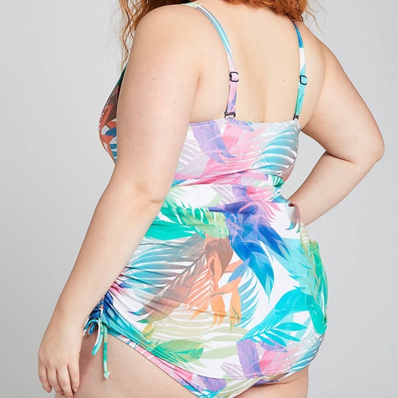 Lane Bryant Floral One Piece Swimsuit NWT Sz 14&18 - Picture 2 of 6